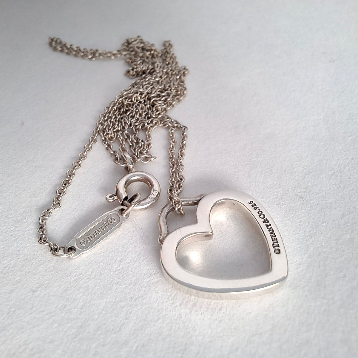 Tiffany & Co Sentimental Heart Pendant Necklace in 925 Sterling Silver
