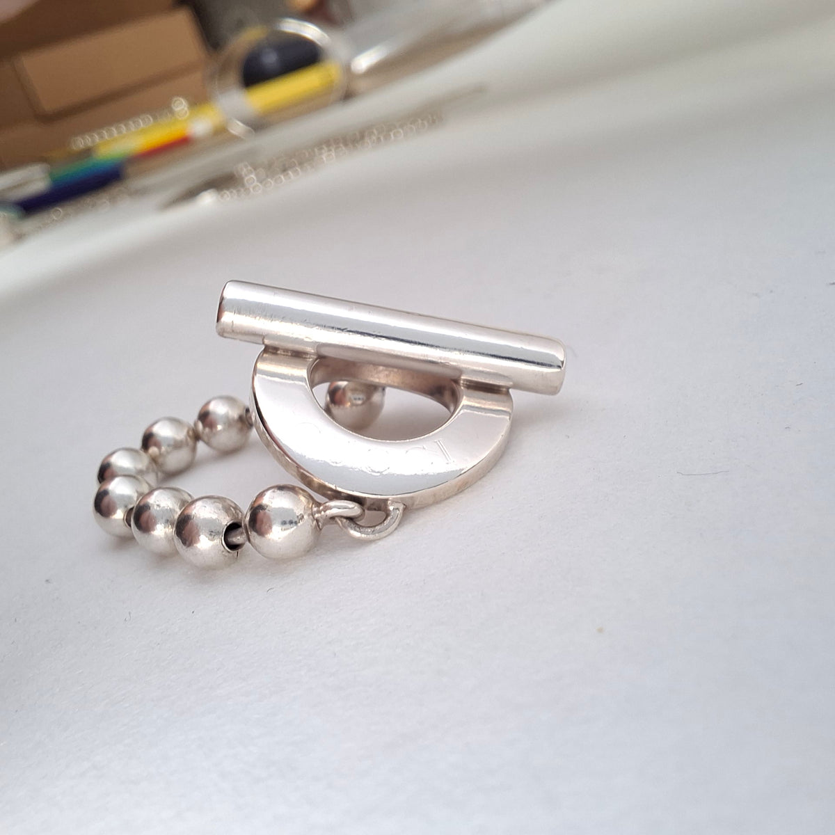 Gucci Sterling Silver Boule Ring UK Size P / US 8