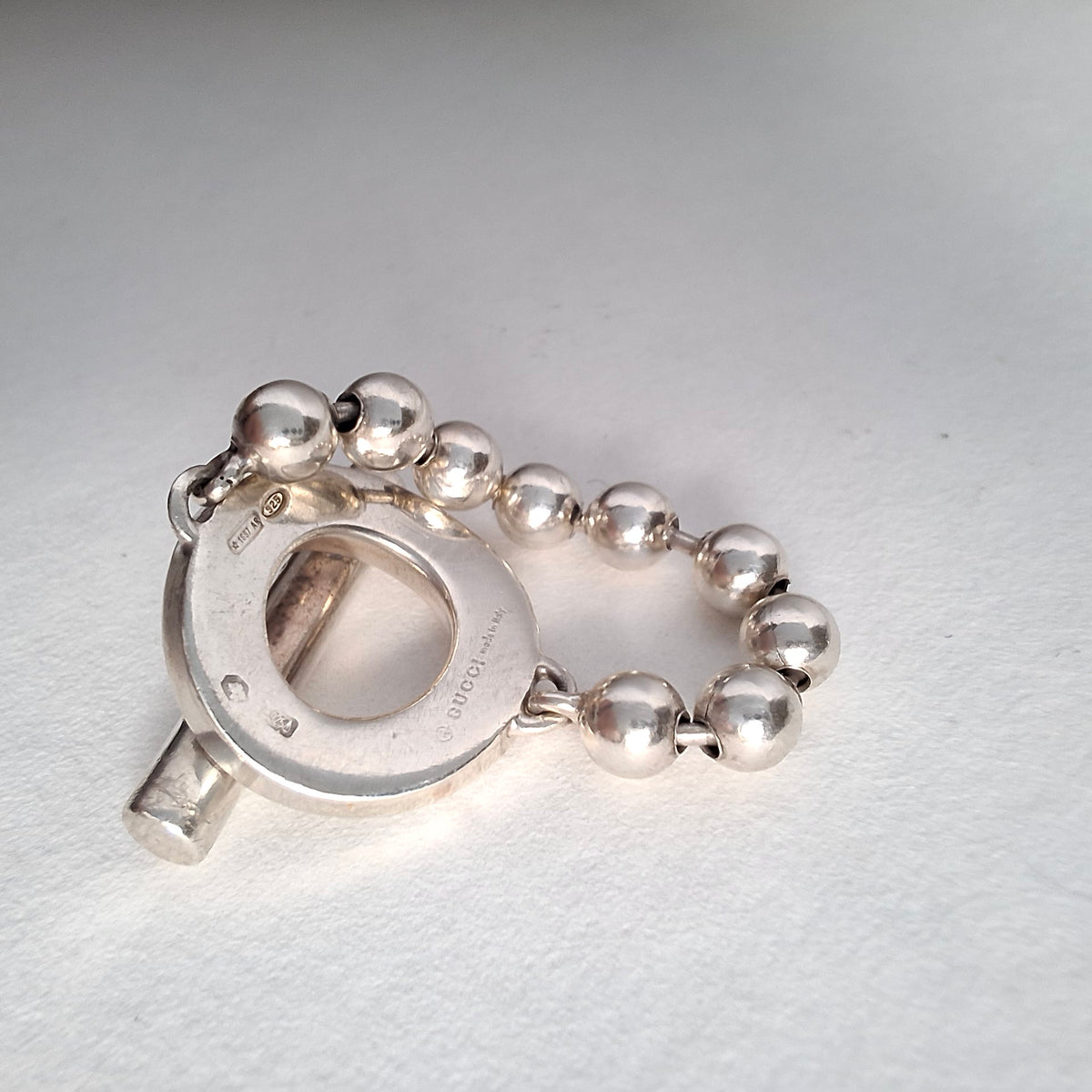 Gucci Sterling Silver Boule Ring UK Size P / US 8