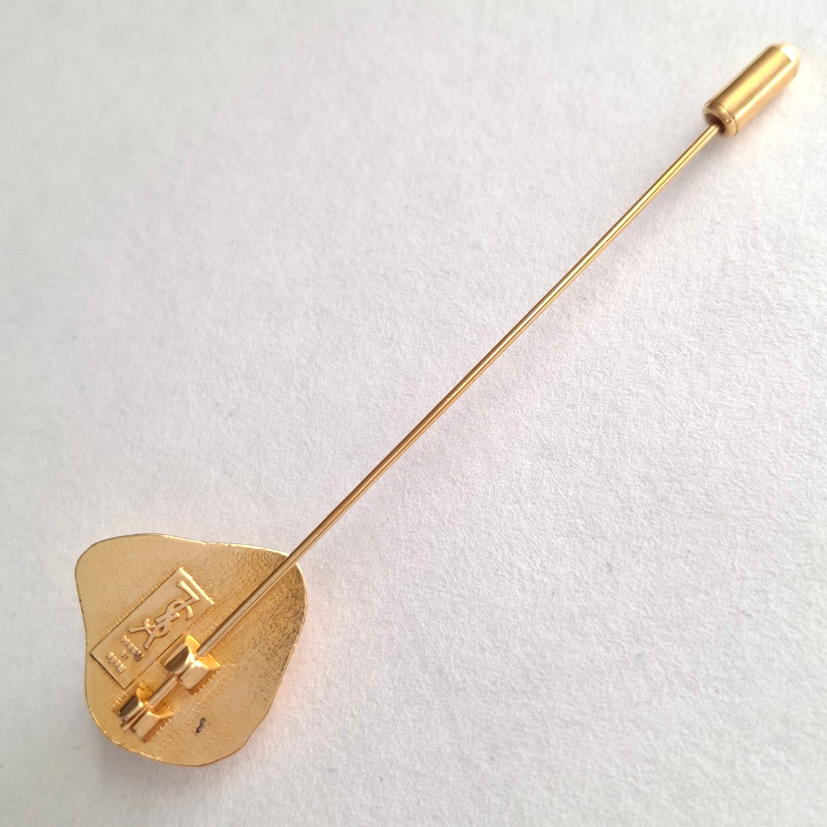 Vintage Yves Saint Laurent YSL Gold Plated Lapel Pin Brooch