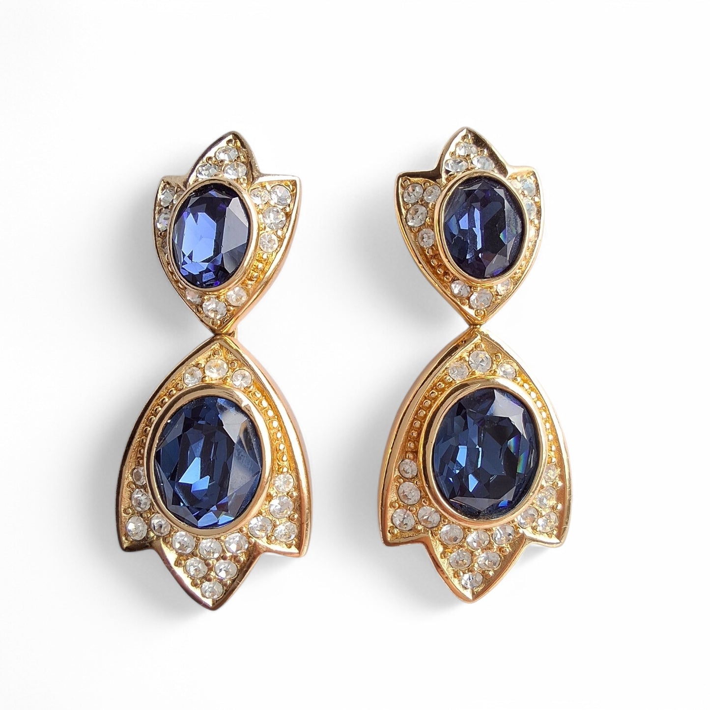 Vintage Christian Dior Faux Sapphire Earrings