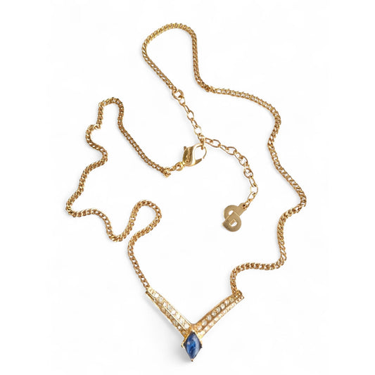 Christian Dior Vintage Lapis Lazuli Necklace
