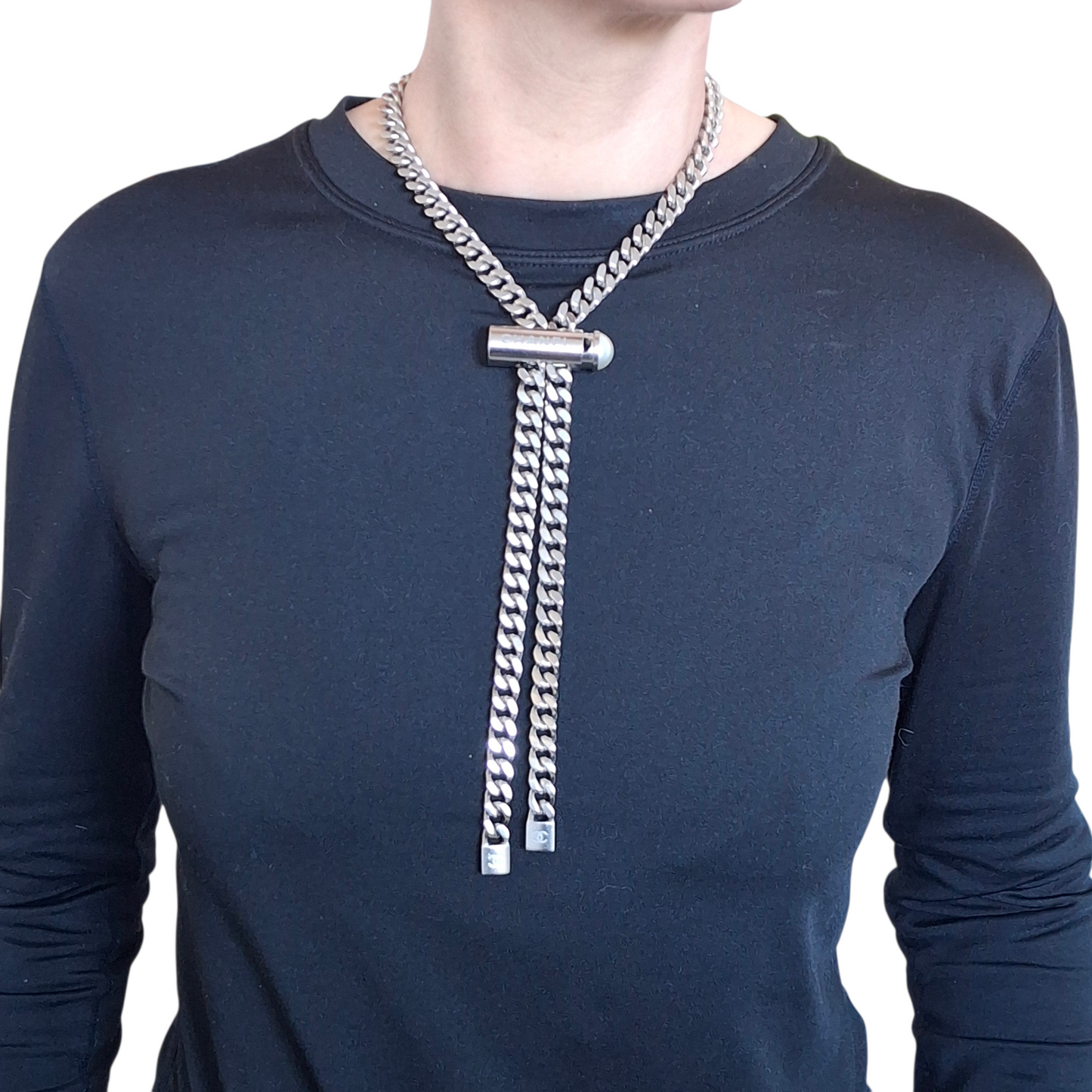 Chanel Adjustable Curb Chain Padlock Necklace