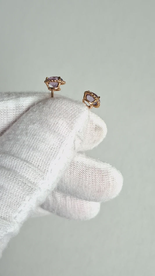Tiffany & Co 18k Gold Purple Amethyst Sparkler Earrings