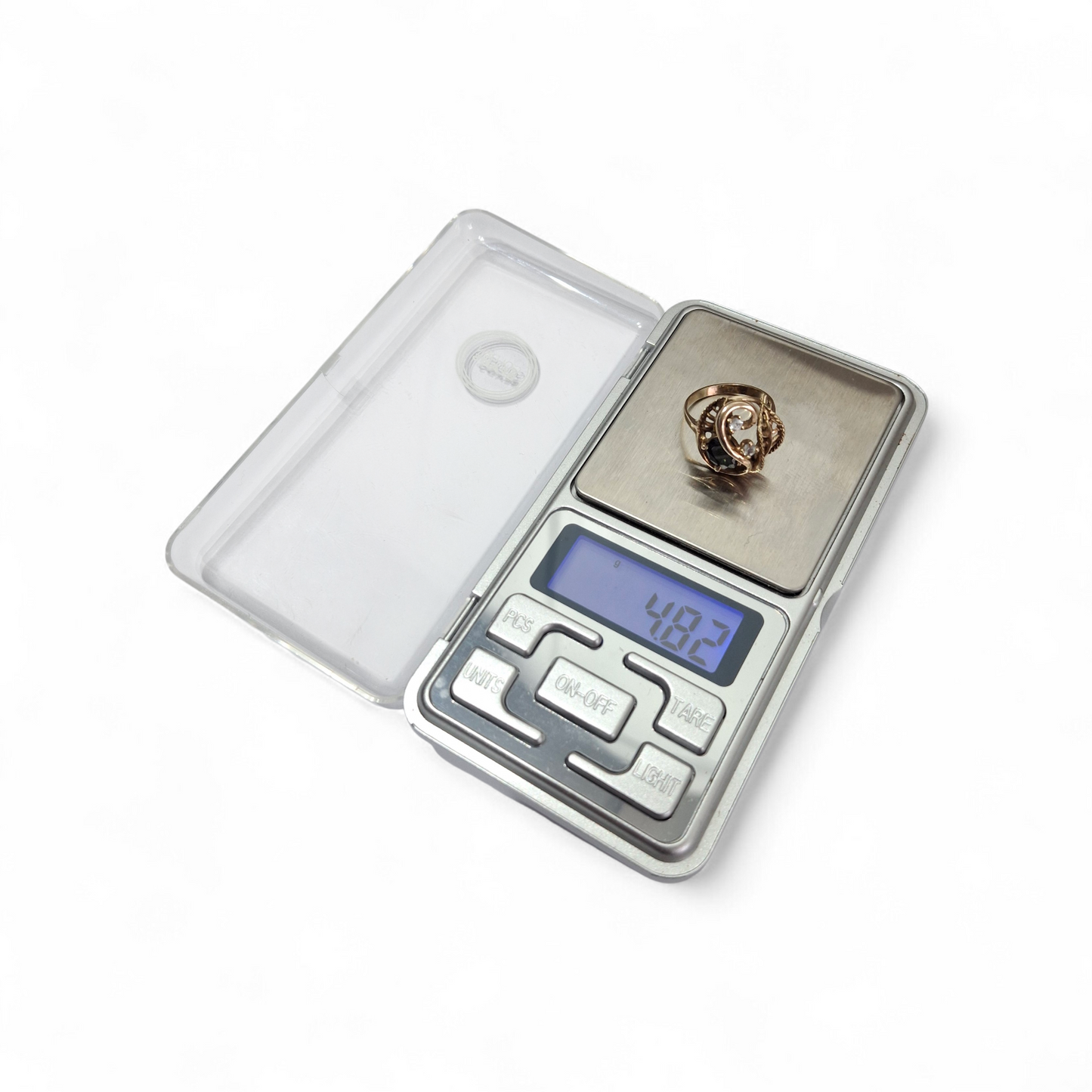 10k Gold Tourmaline & Clear Crystal Ring by Sidel